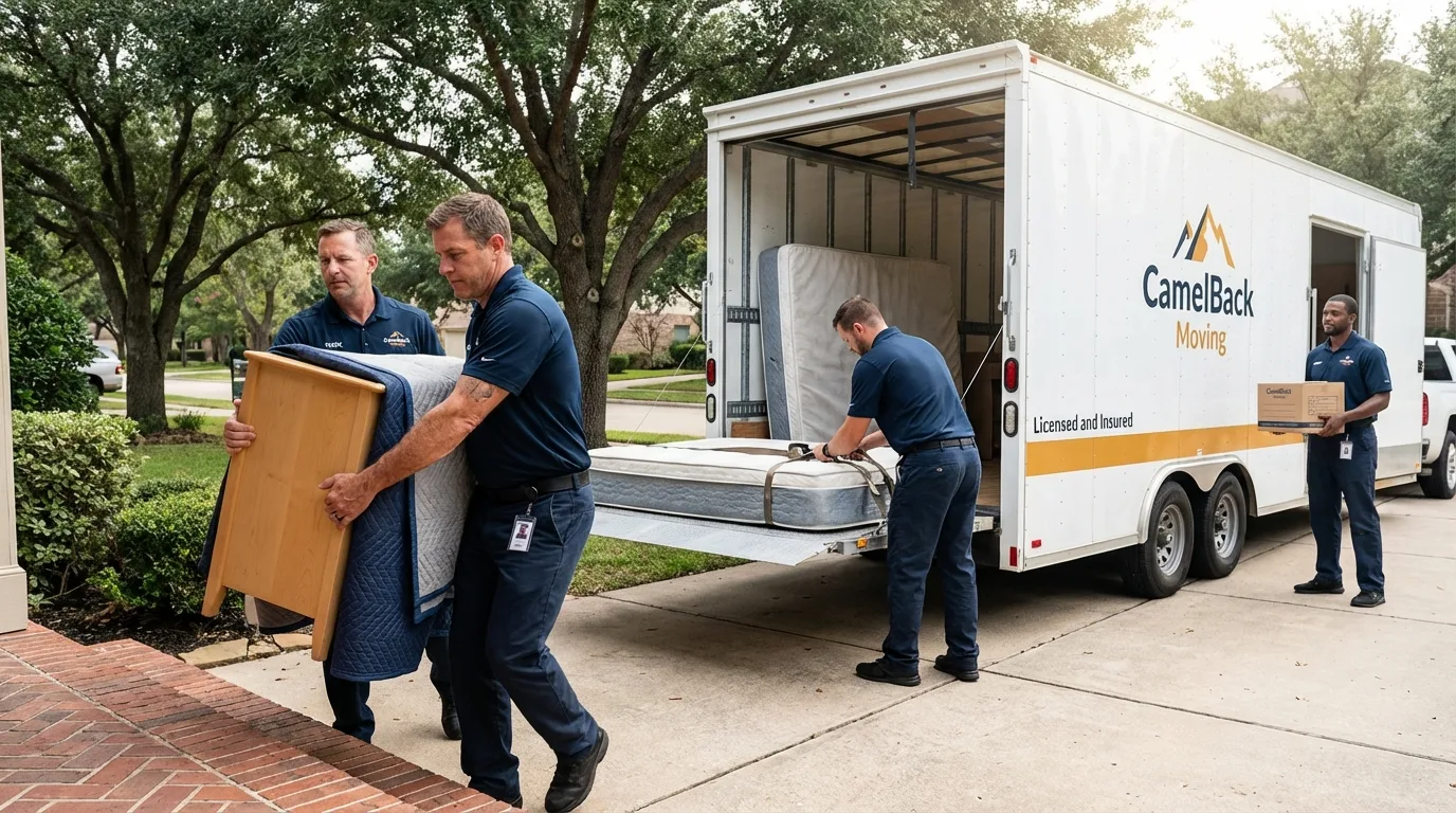 Crew loading residential truck for cross-state move from Woodstock, GA